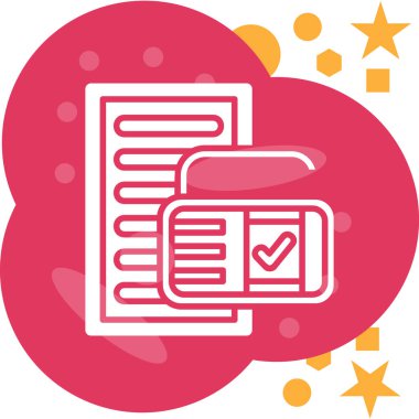 Kontrol listesi simgesi tasarımı, vektör illüstrasyonu