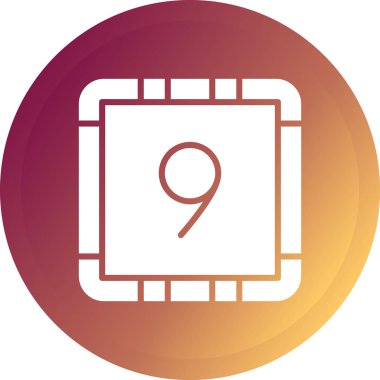 Beyaz arkaplanda izole edilmiş, modaya uygun düz biçimli 9 numaralı simge