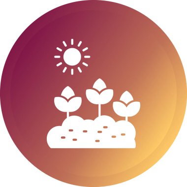 Bitki simgesi ile güneşin vektör illüstrasyonu