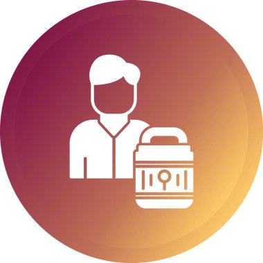 Valiz içindeki bir adamın vektör çizimi