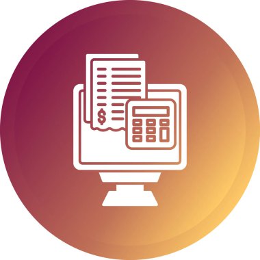 bilgisayar monitörü ve grafik ikonu vektör illüstrasyonu