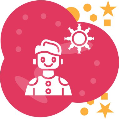 Robot simgesi, vektör çizimi beyaz arkaplanda izole edildi