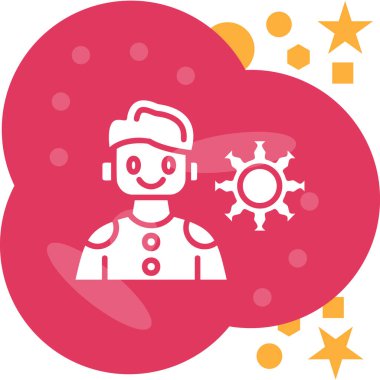 robot. Web simgesi basit illüstrasyon