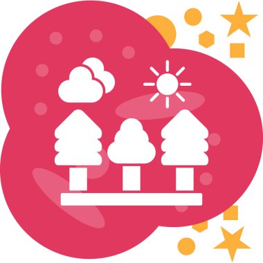 Kar bulutlu bir ağacın vektör çizimi