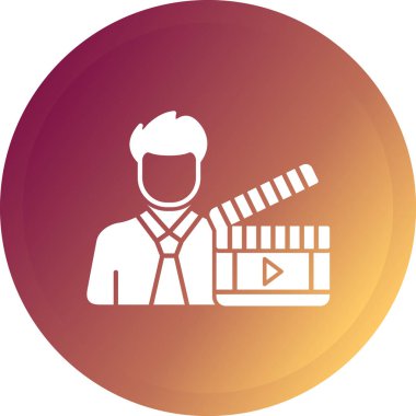 Sırt çantası vektör simgesi olan bir adam.