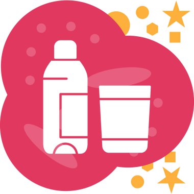 Bir şişe sabun ve bir yıldızın vektör çizimi