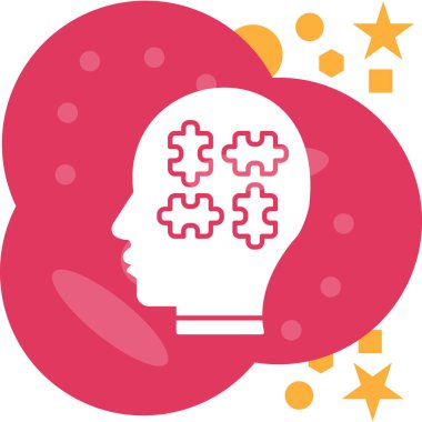 Düşünen Simge, vektör illüstrasyonu