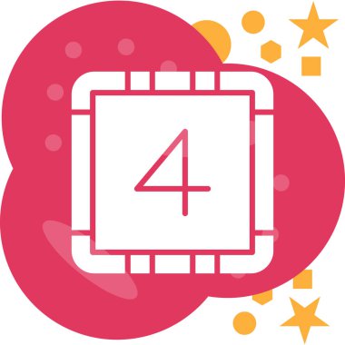 Moda stili izole edilmiş arkaplanda dört numaralı simge