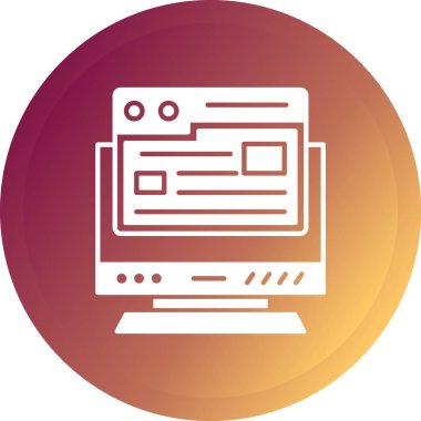 Bilgisayar. Web simgesi basit illüstrasyon