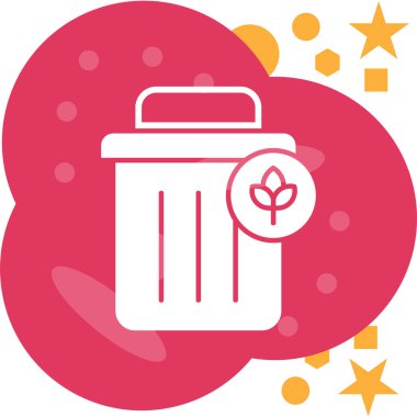 Çöp geri dönüşüm simgesi rozet biçiminde