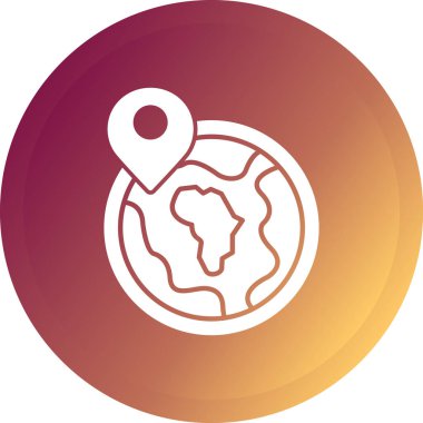 Afrika haritası simgesi modada izole edilmiş arkaplan