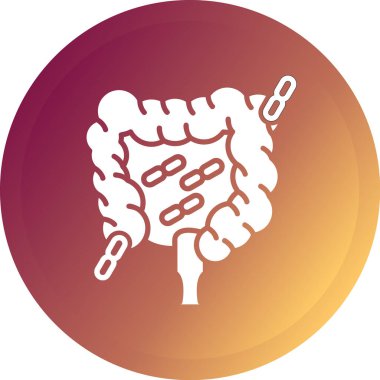 İnsan bağırsak simgesi, basit vektör illüstrasyonu