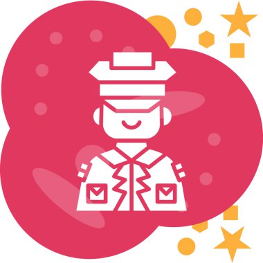 Polis memuru ikon vektör illüstrasyonu