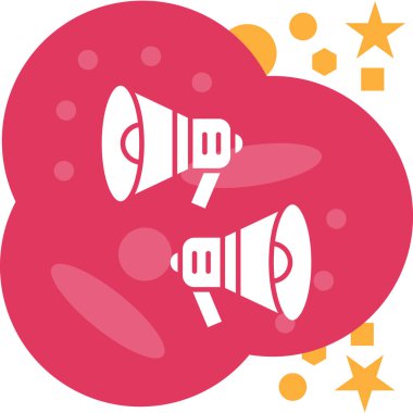 Megafon. Web simgesi vektör illüstrasyonu