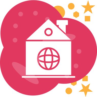 Eve. Web simgesi basit illüstrasyon