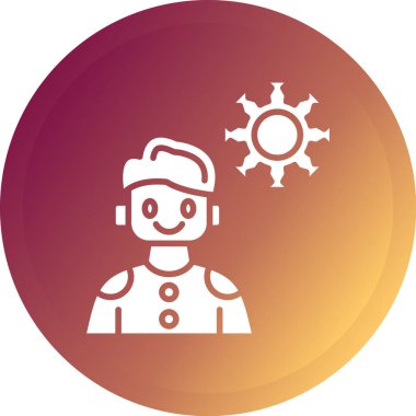 robot ikon vektör illüstrasyonu