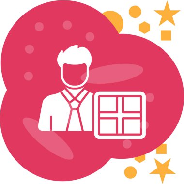 Bir adam ve dizüstü bilgisayarın vektör çizimi