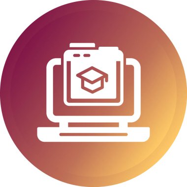 Bir dizüstü bilgisayar simgesinin vektör illüstrasyonu