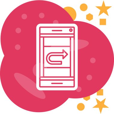 Beyaz arkaplanda akıllı telefon simgesi, vektör illüstrasyonu