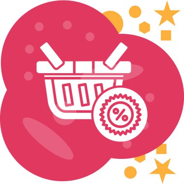 İndirim simgesi olan alışveriş sepeti