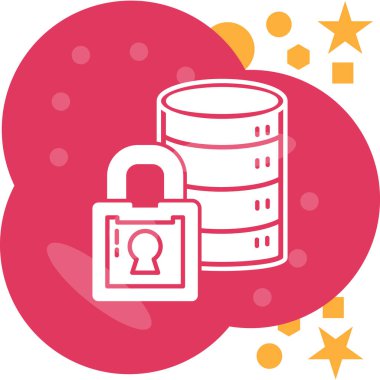 veri depolama düz simgesi, vektör illüstrasyonu