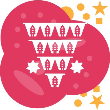 Noel ağacı simgesi, vektör illüstrasyonu