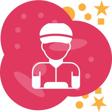 Şapkalı ve yıldızlı bir adamın vektör çizimi