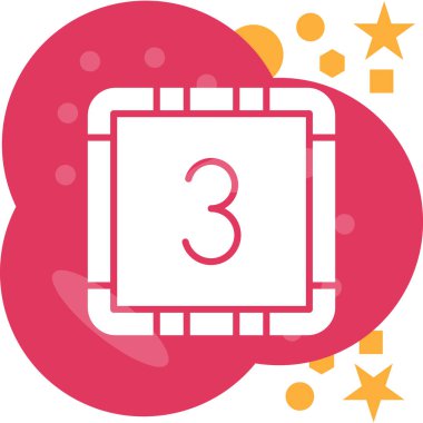 4 numaralı simge vektör çizimi