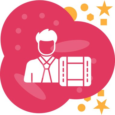 Modern b 'nin vektör çizimi takım elbiseli bir adamın ikonundan yoksundur