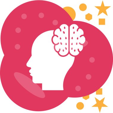 Beyin. Web simgesi basit illüstrasyon