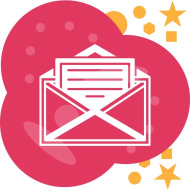 Mesaj var. Web simgesi basit illüstrasyon