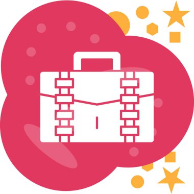 Portföy Vektör Simgesi, Basit Görüntü Beyaz Arkaplanda İzole Edildi 