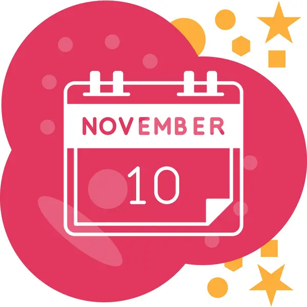 Kasım takvimi, gün tarihi, vektör tasarımı ile 10 Kasım takvimi