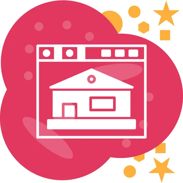 Bir ev simgesinin vektör illüstrasyonu