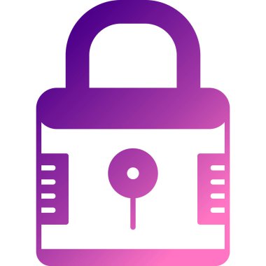 Siyah güvenli simge beyaz arkaplanda izole edildi. Kapı, şifreli bir banka kasası. Güvenilir veri koruması. Pembe kare düğme. vektör