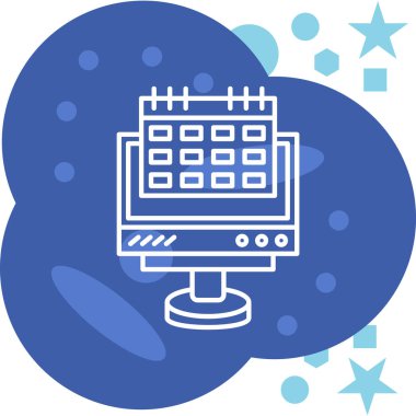 Bir bilgisayarın modern simgesinin vektör çizimi