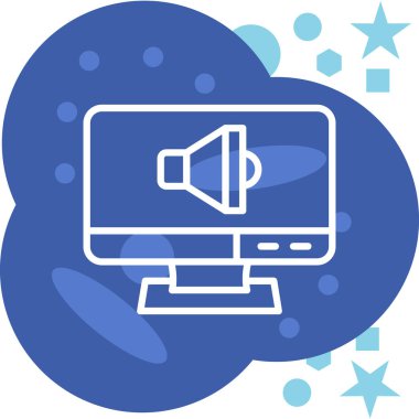 bilgisayar monitörü web simgesi, basit vektör illüstrasyonu