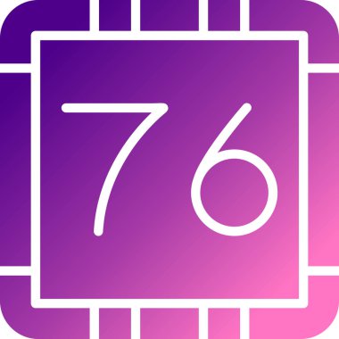 Mor arkaplanda beyaz takvim simgesi. mor kare simge beyaz 67 gün simgesi. vektör.