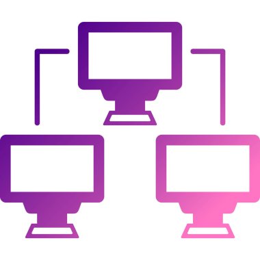 Bilgisayar monitörü. Web simgesi vektör illüstrasyonu