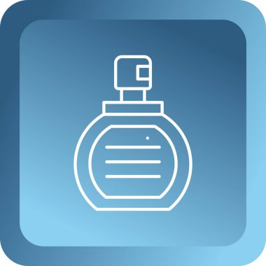 Beyaz arkaplanda izole edilmiş mavi parfüm ikonu. vektör illüstrasyonu