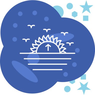 Bulutlu Ay güneş simgesi - dış hat biçimi