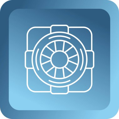 Mavi araba tekeri simgesi beyaz arkaplanda izole edildi. vektör illüstrasyonu