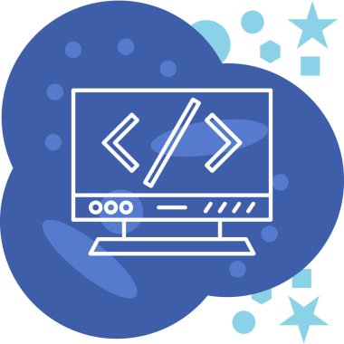 Web sunucu simgesi, vektör illüstrasyonu
