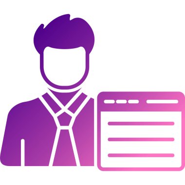 Dizüstü bilgisayarı simgesi olan bir avatar adam