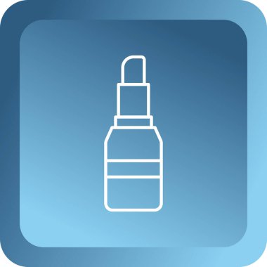 Beyaz arka planda izole edilmiş mavi şampuan ikonu. Beyaz kare düğme. vektör illüstrasyonu