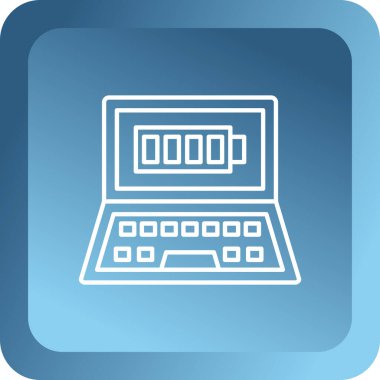 Dizüstü bilgisayar simgesi. Beyaz arka plan üzerinde Internet düğmesi