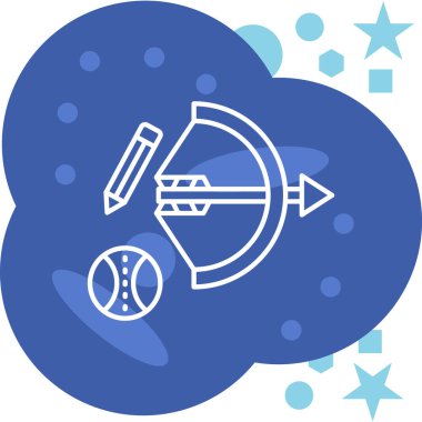 Beyaz arka planda izole edilmiş çizgi gezegen Dünya ve Ay ikonu. Renkli taslak konsepti. vektör illüstrasyonu