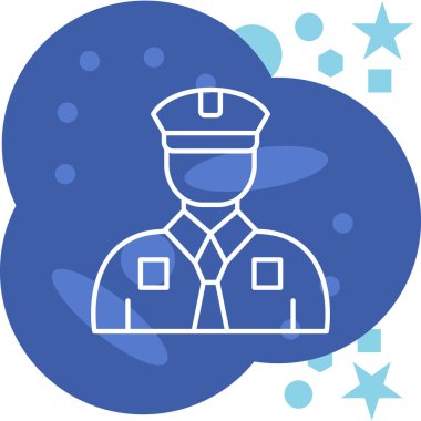 Askeri polis simgesi, modern basit illüstrasyon