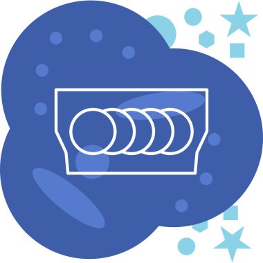 Mavi ve beyaz bulut simgesinin vektör çizimi