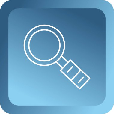 Beyaz arka planda mavi büyüteç simgesi izole edildi. Arama odağı, yakınlaştırma, iş teması. vektör illüstrasyonu